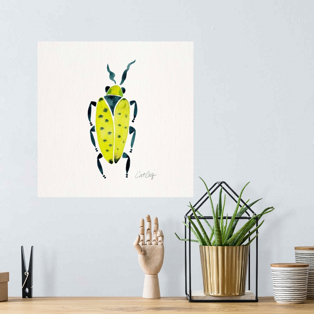 A bohemian room featuring Lime Turquoise Beetle Collection Beetle 7