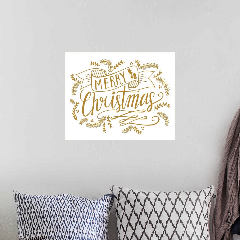 A bohemian room featuring Marry Christmas Foil