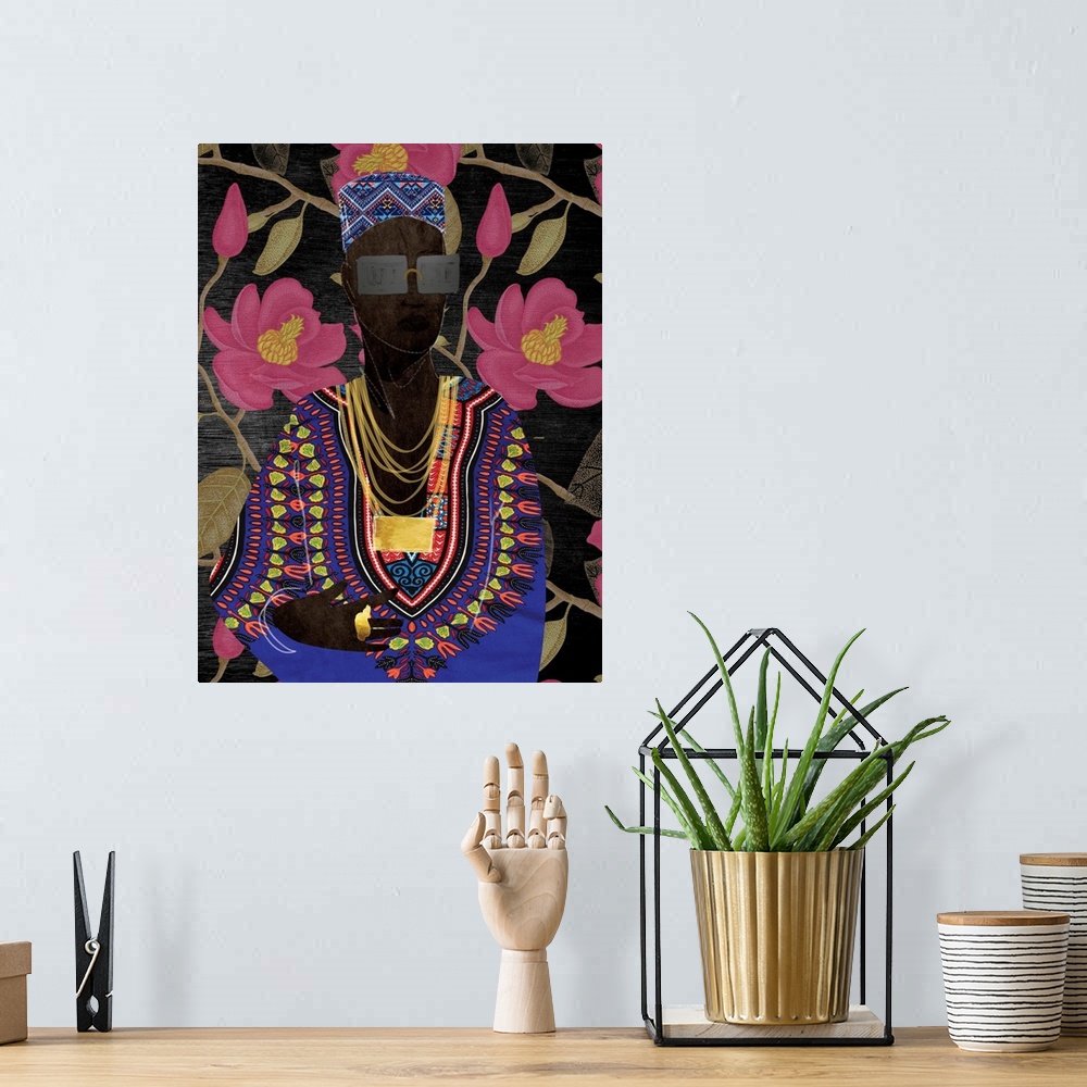 A bohemian room featuring Modern Afro Pop Rose