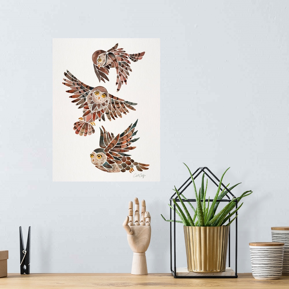 A bohemian room featuring Owls