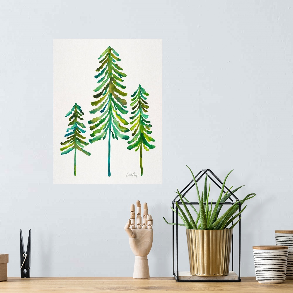 A bohemian room featuring Pine Trees