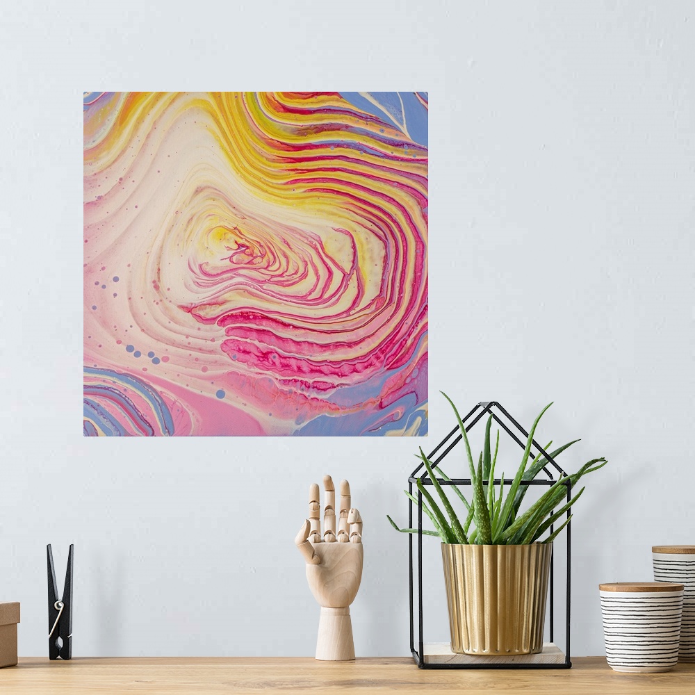 A bohemian room featuring Pink And Purple Abstract 63