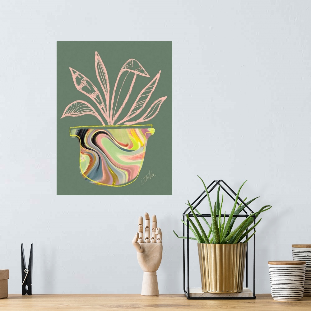 A bohemian room featuring Plant Sketch 2