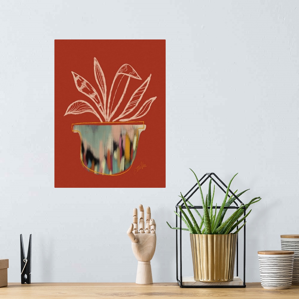A bohemian room featuring Plant Sketch 3