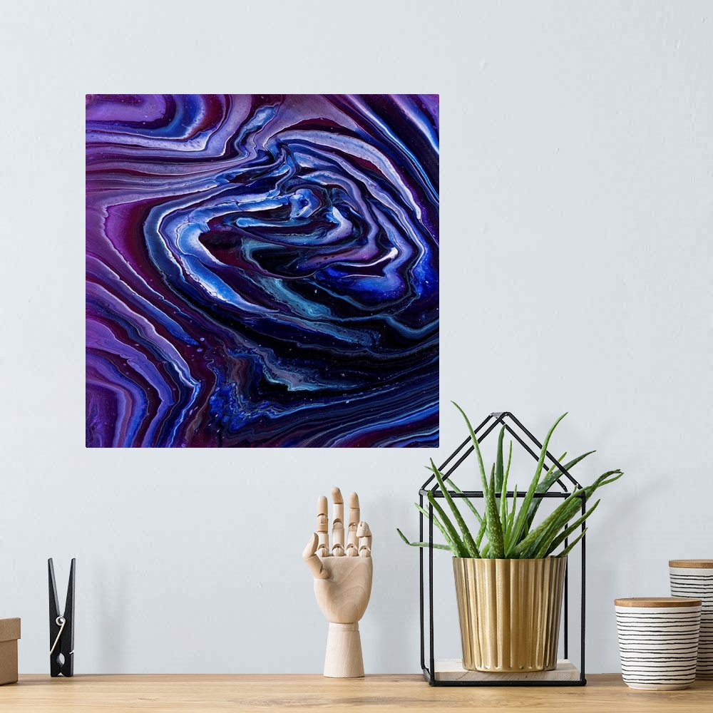 A bohemian room featuring Purple And Blue Abstract 52