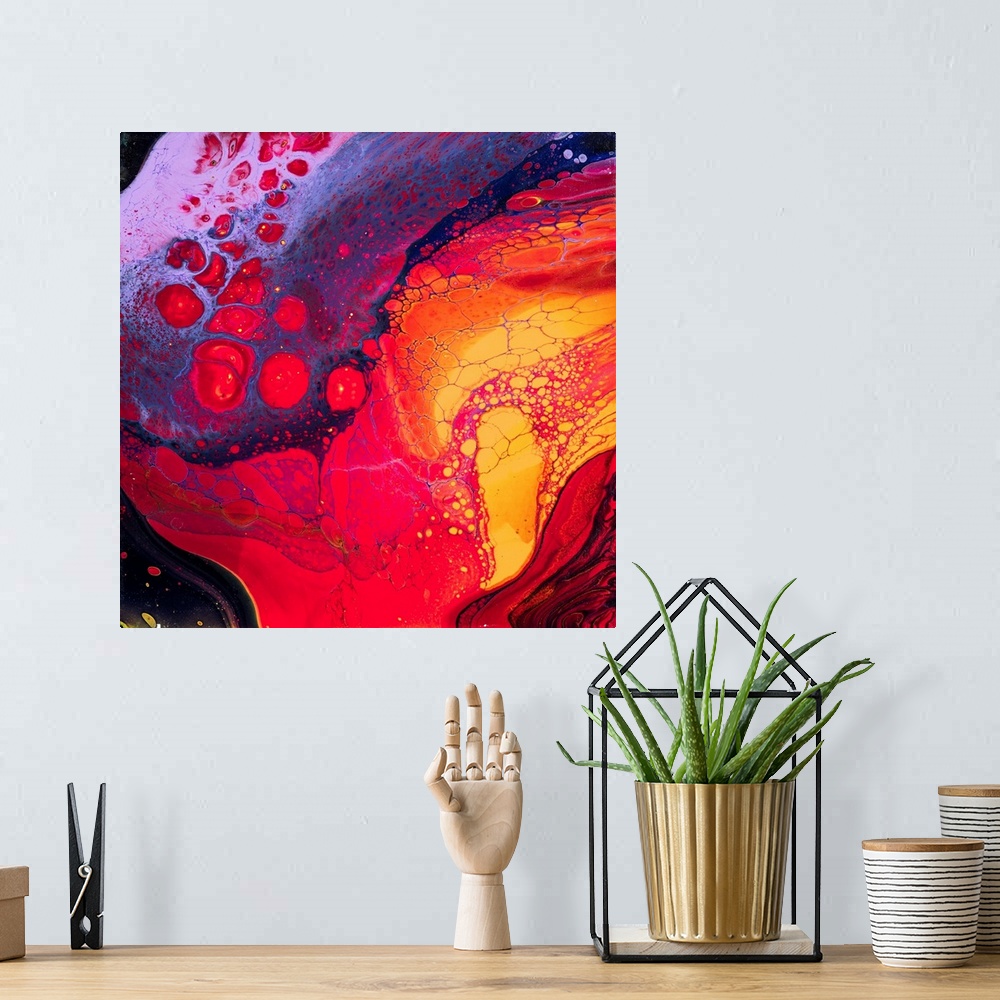 A bohemian room featuring Purple And Pink Abstract 31