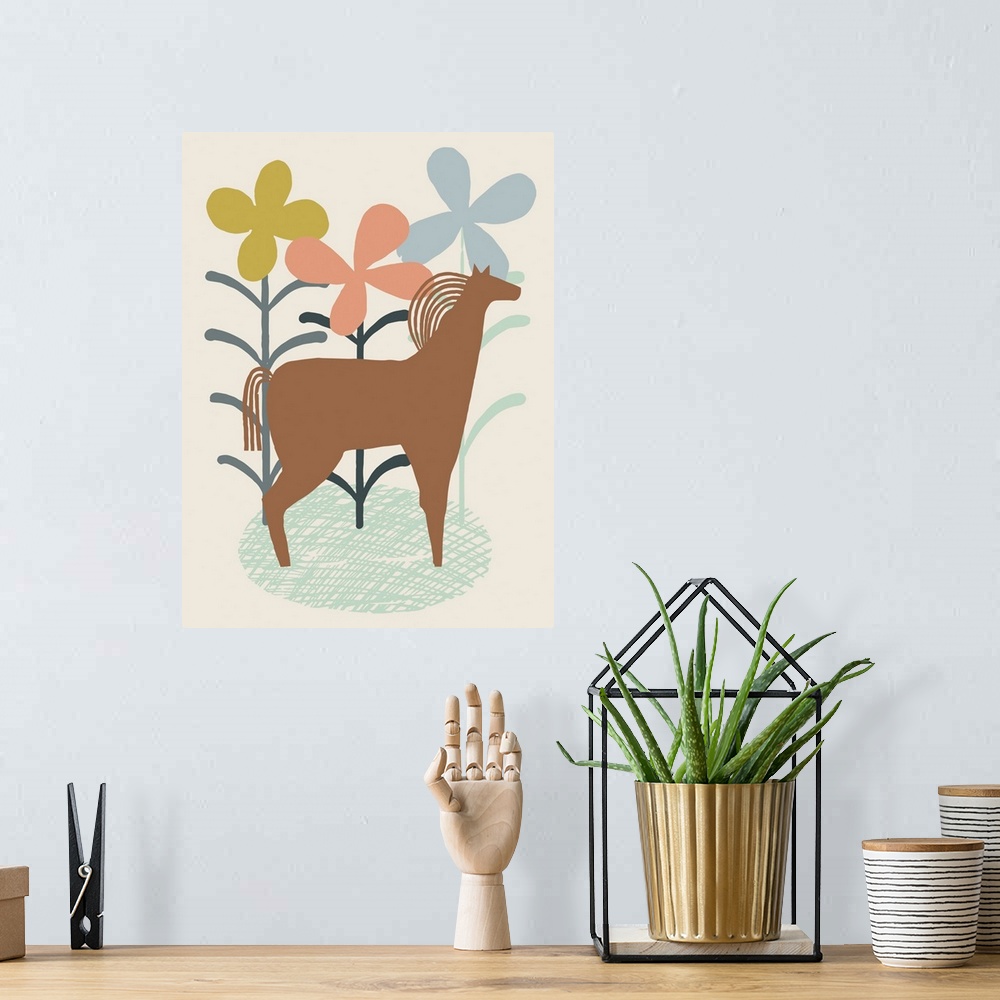 A bohemian room featuring Spring Horse