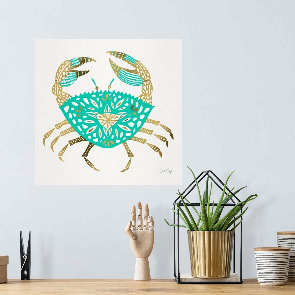 A bohemian room featuring Turquoise Gold Crab