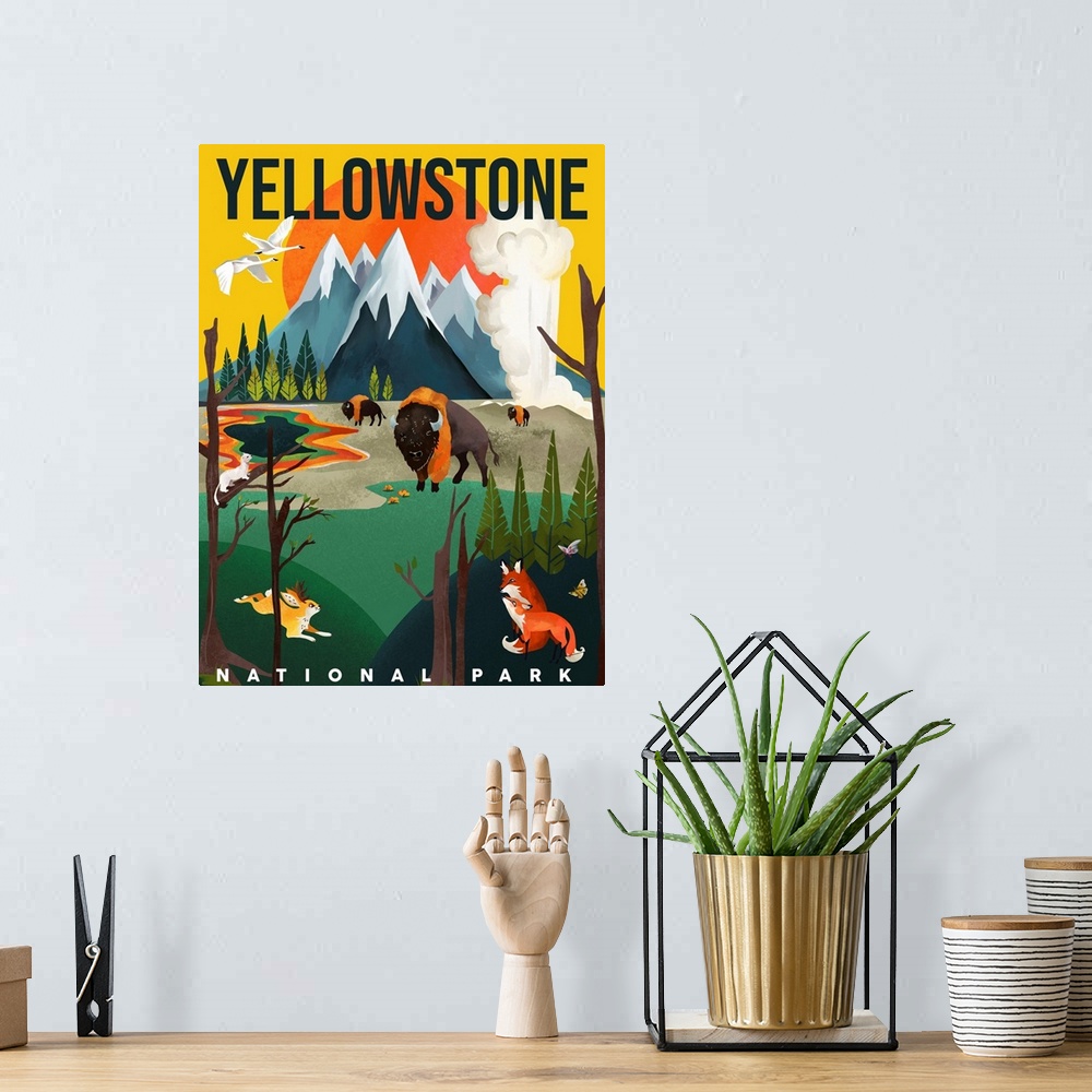 A bohemian room featuring Yellowstone Park