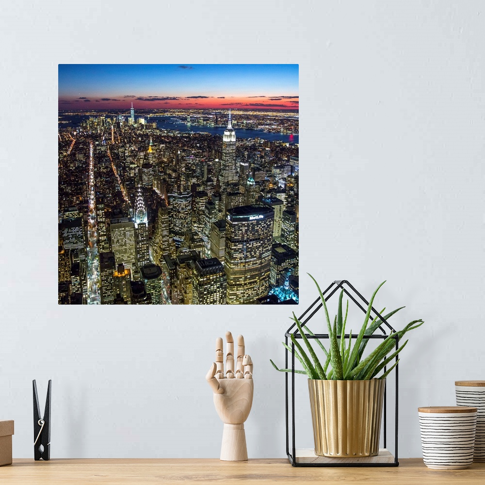 A bohemian room featuring Chrysler Building, Manhattan, New York City, New York, USA.