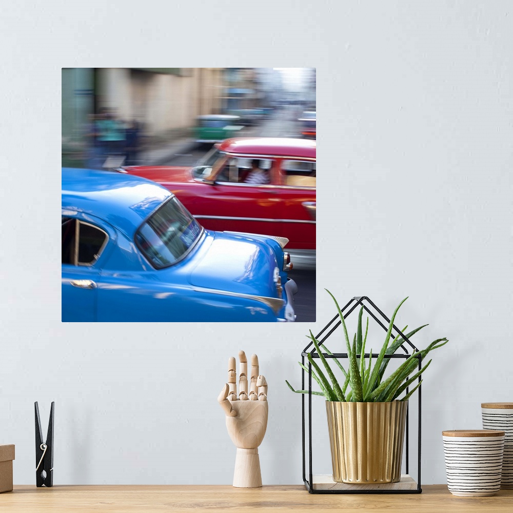 A bohemian room featuring Classic American Cars, Havana, Cuba