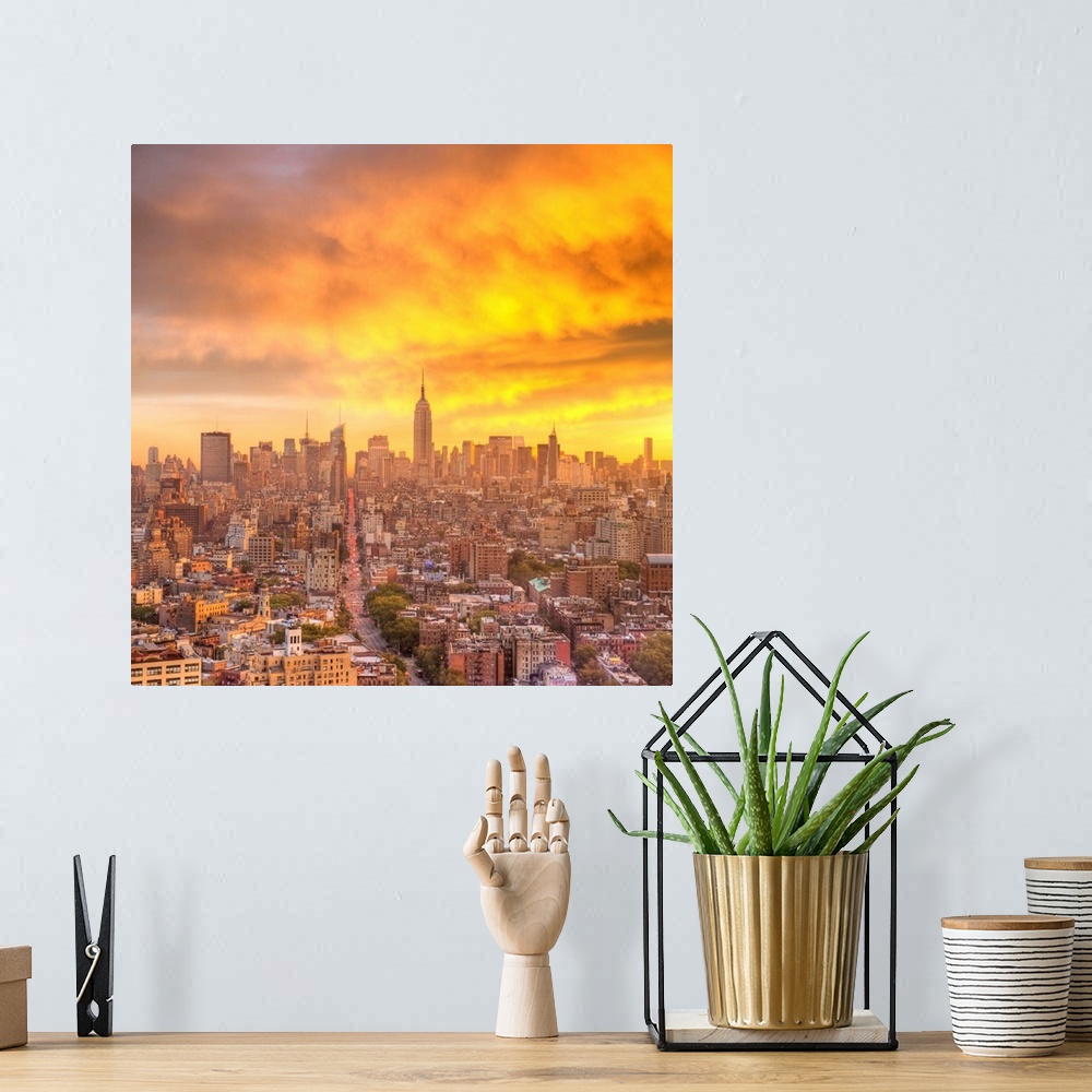 A bohemian room featuring Empire State Building & Midtown skyline, Manhattan, New York City