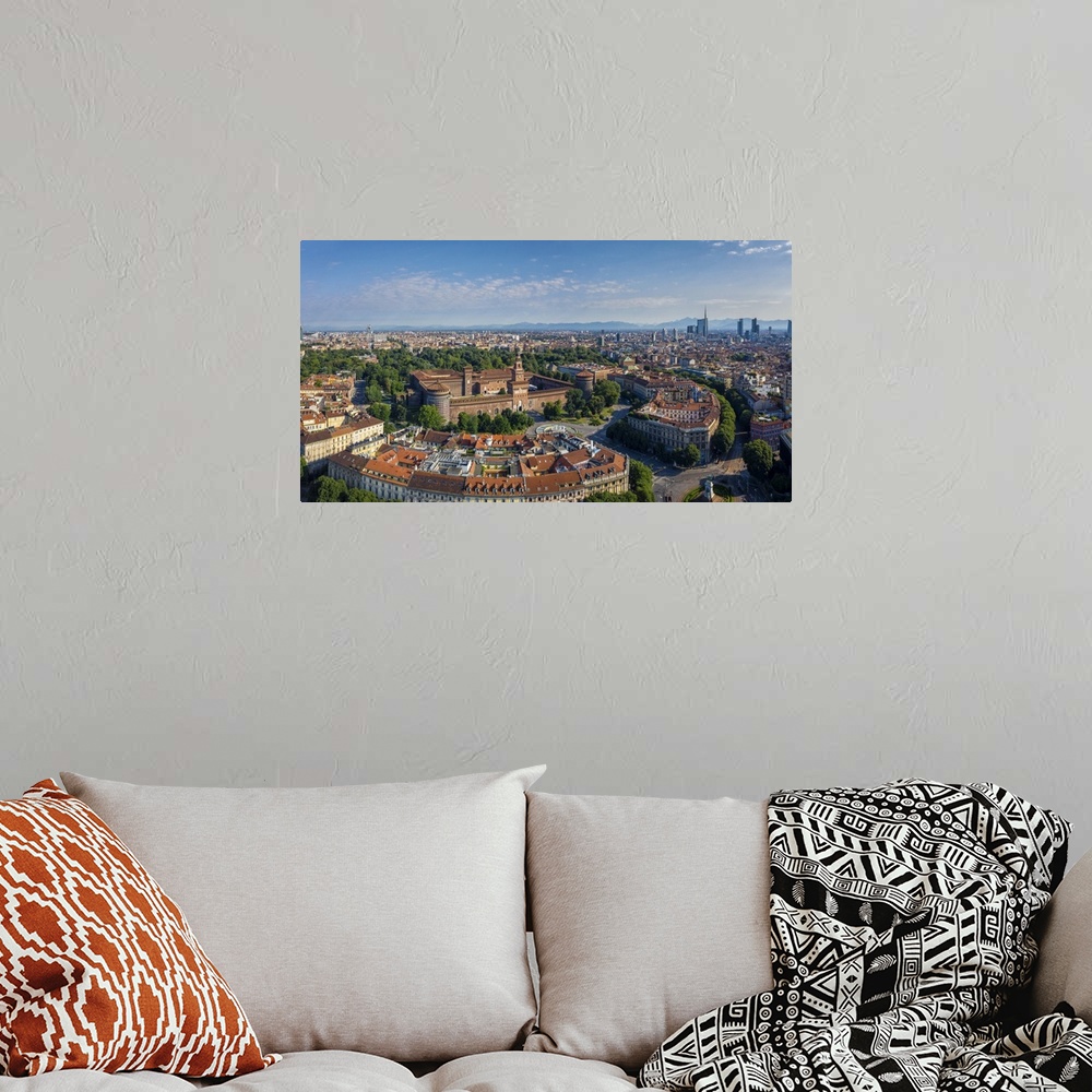 A bohemian room featuring Italy, Lombardy, Milan, Simplon Park (Parco Sempione) and Sforza Castle (Castello Sforzesco)