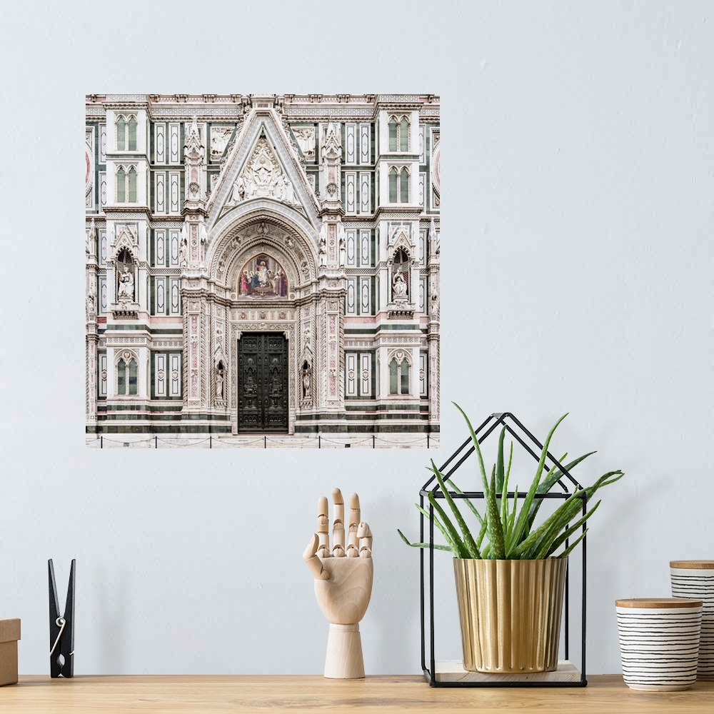 A bohemian room featuring Santa Maria del Fiore Cathedral, detailed view, Florence, Tuscany, Italy.