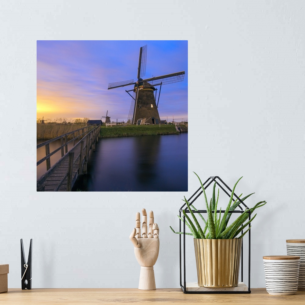 A bohemian room featuring Windmills, Kinderdijk, UNESCO World Heritage Site, Netherlands, Europe