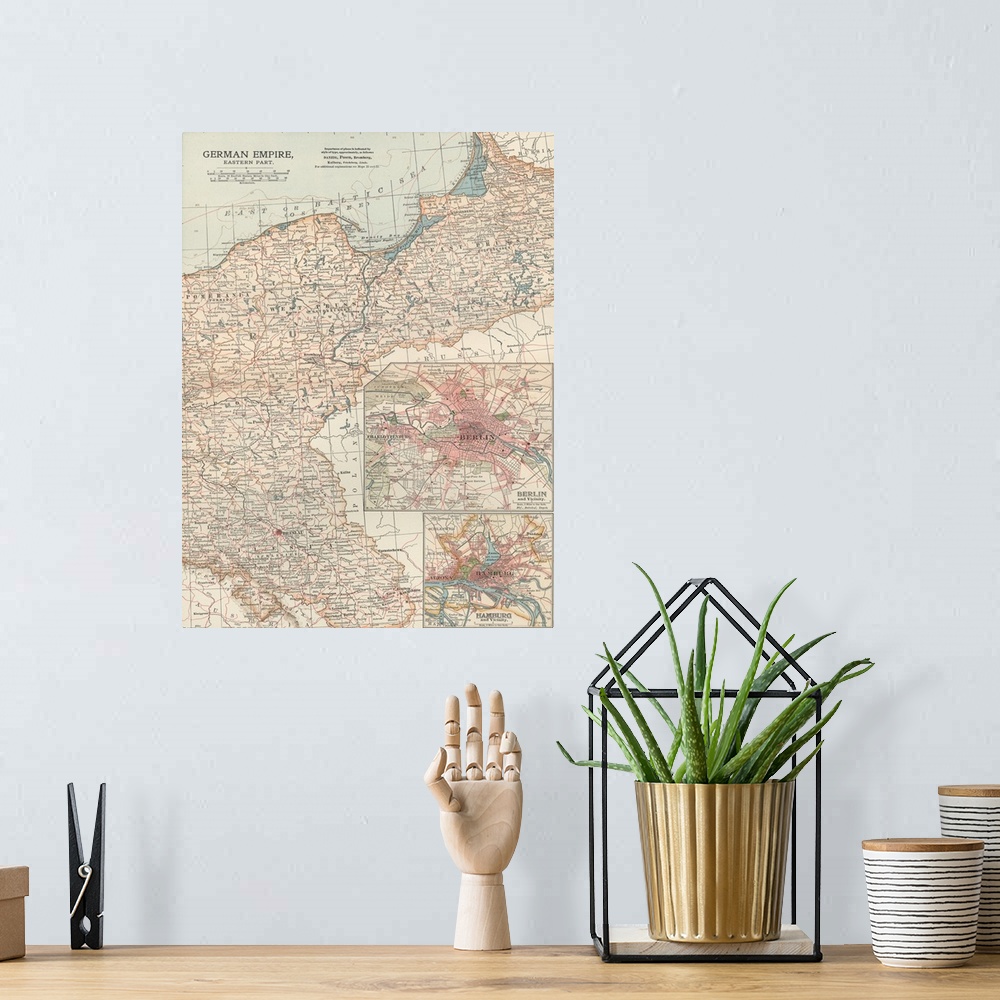 A bohemian room featuring German Empire, Eastern Part - Vintage Map