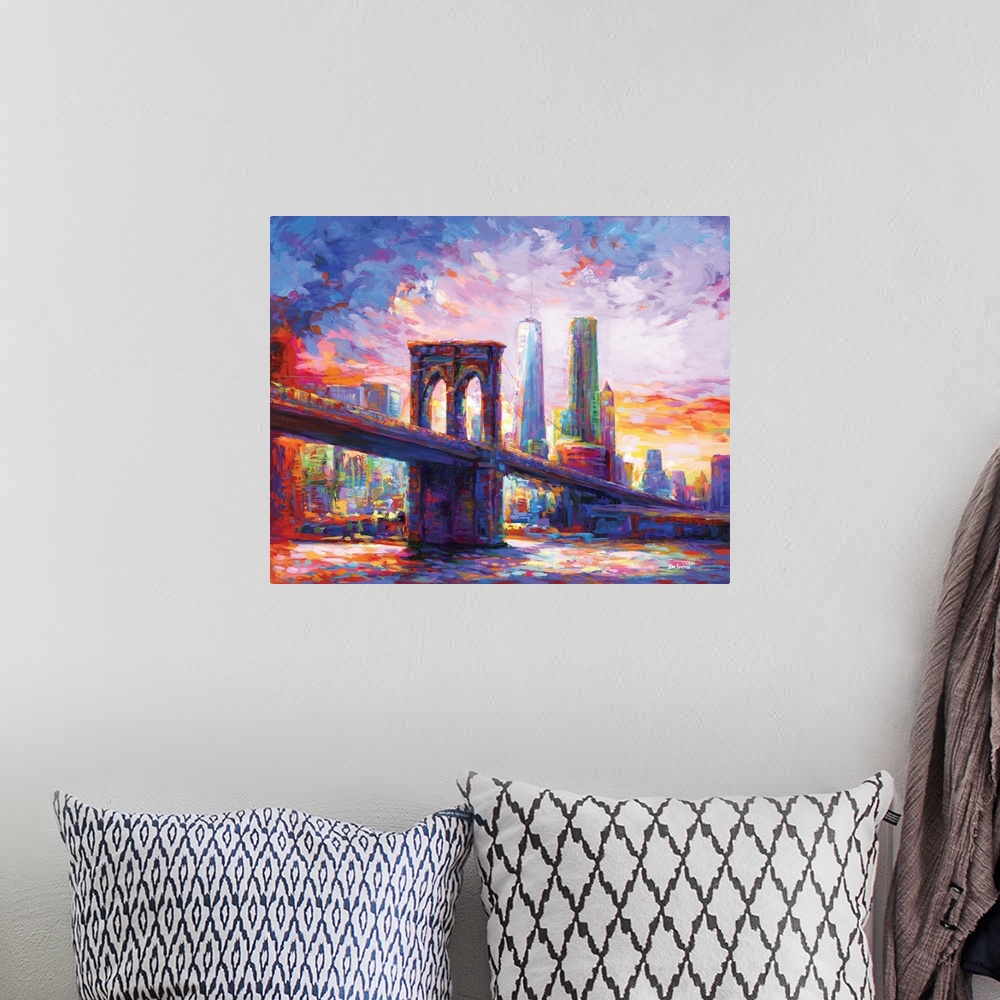 A bohemian room featuring Brooklyn Bridge, New York City II
