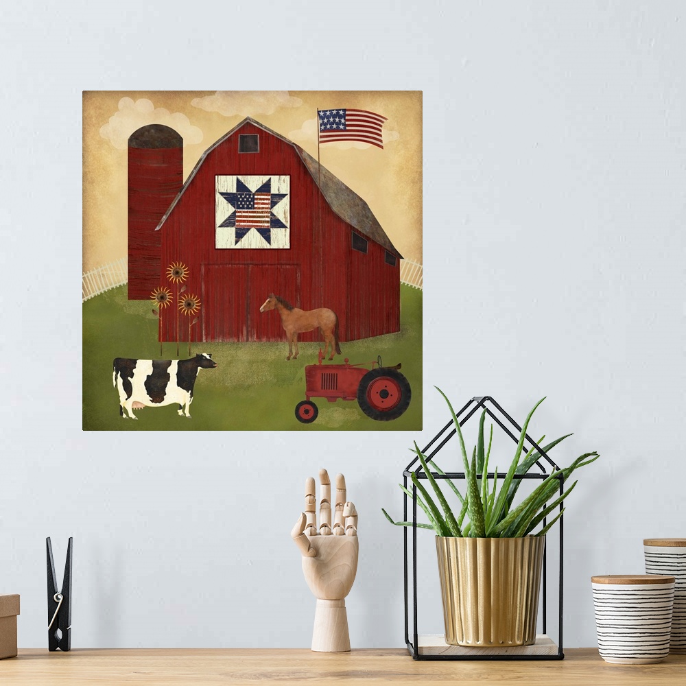 A bohemian room featuring Americana Barn