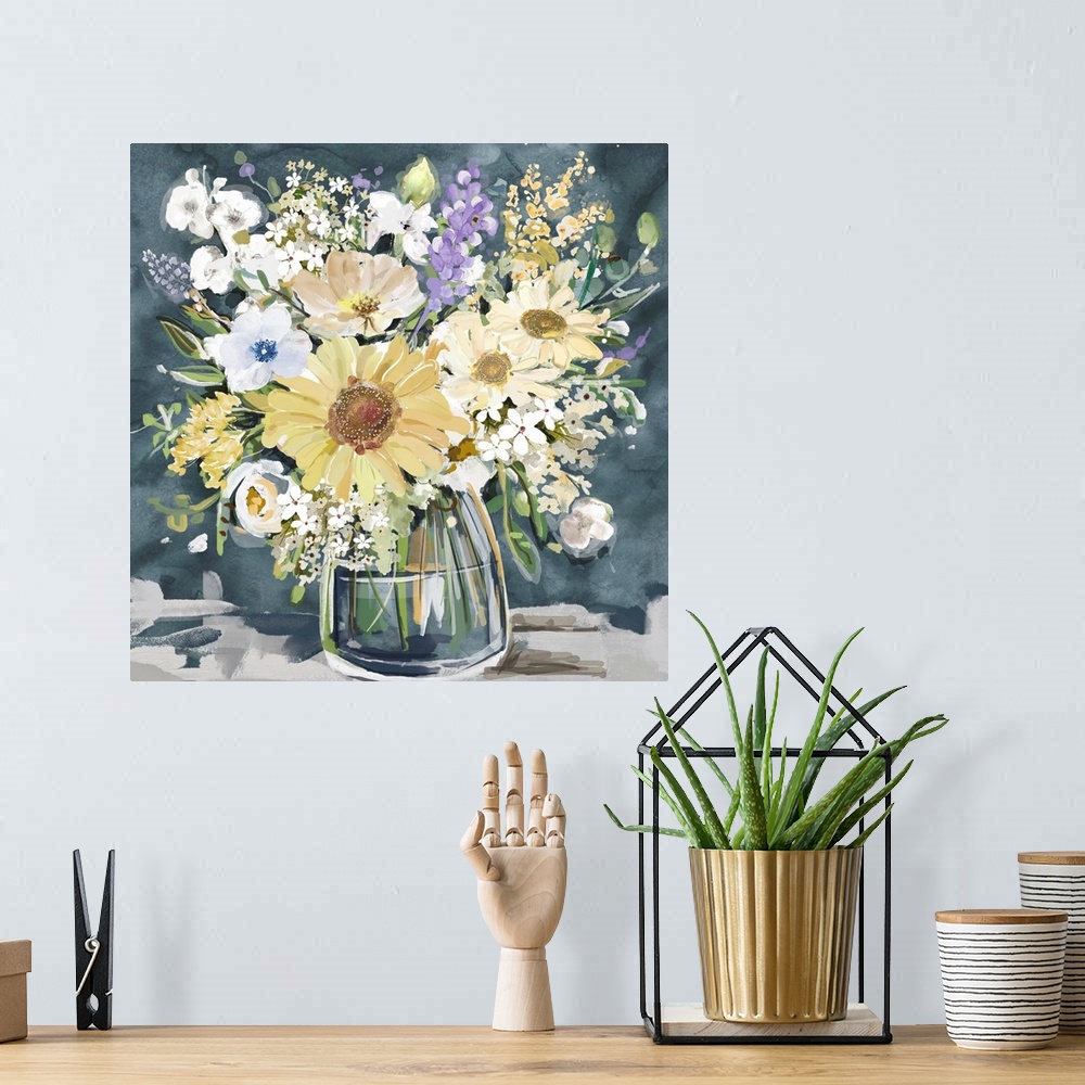 A bohemian room featuring Flower Bouquet In Vase