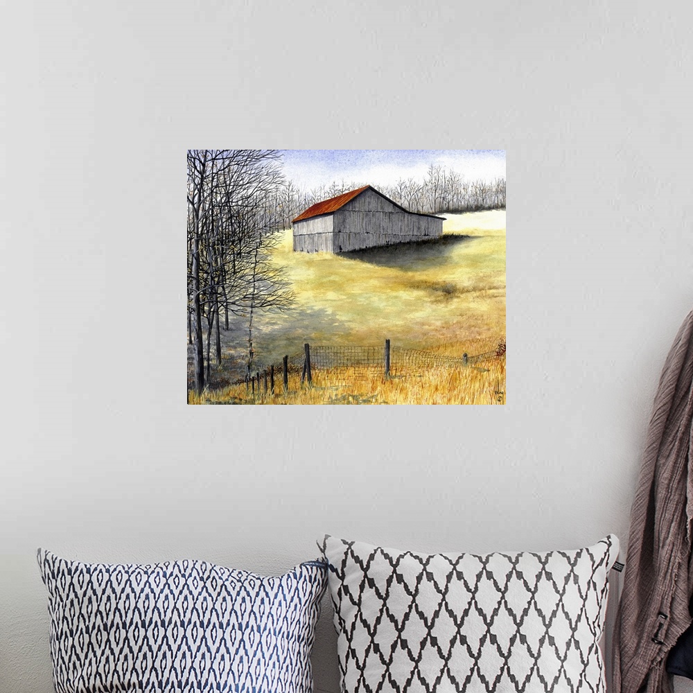 A bohemian room featuring barn, field, farm, farming, country