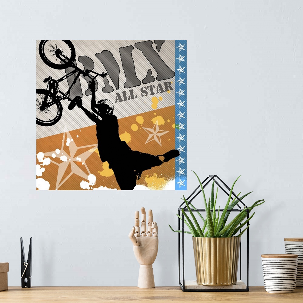 A bohemian room featuring BMX Graphic Art