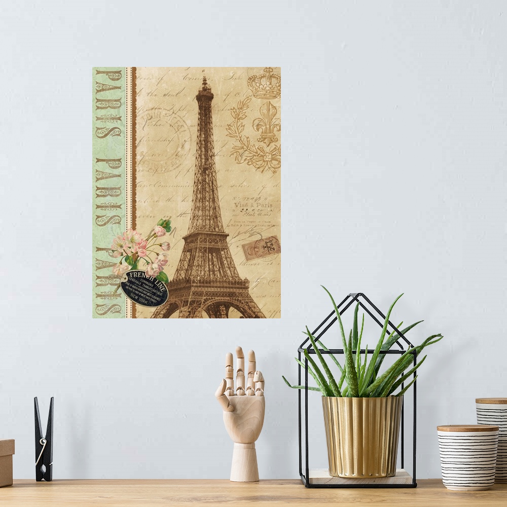 A bohemian room featuring Eiffel Tower IX