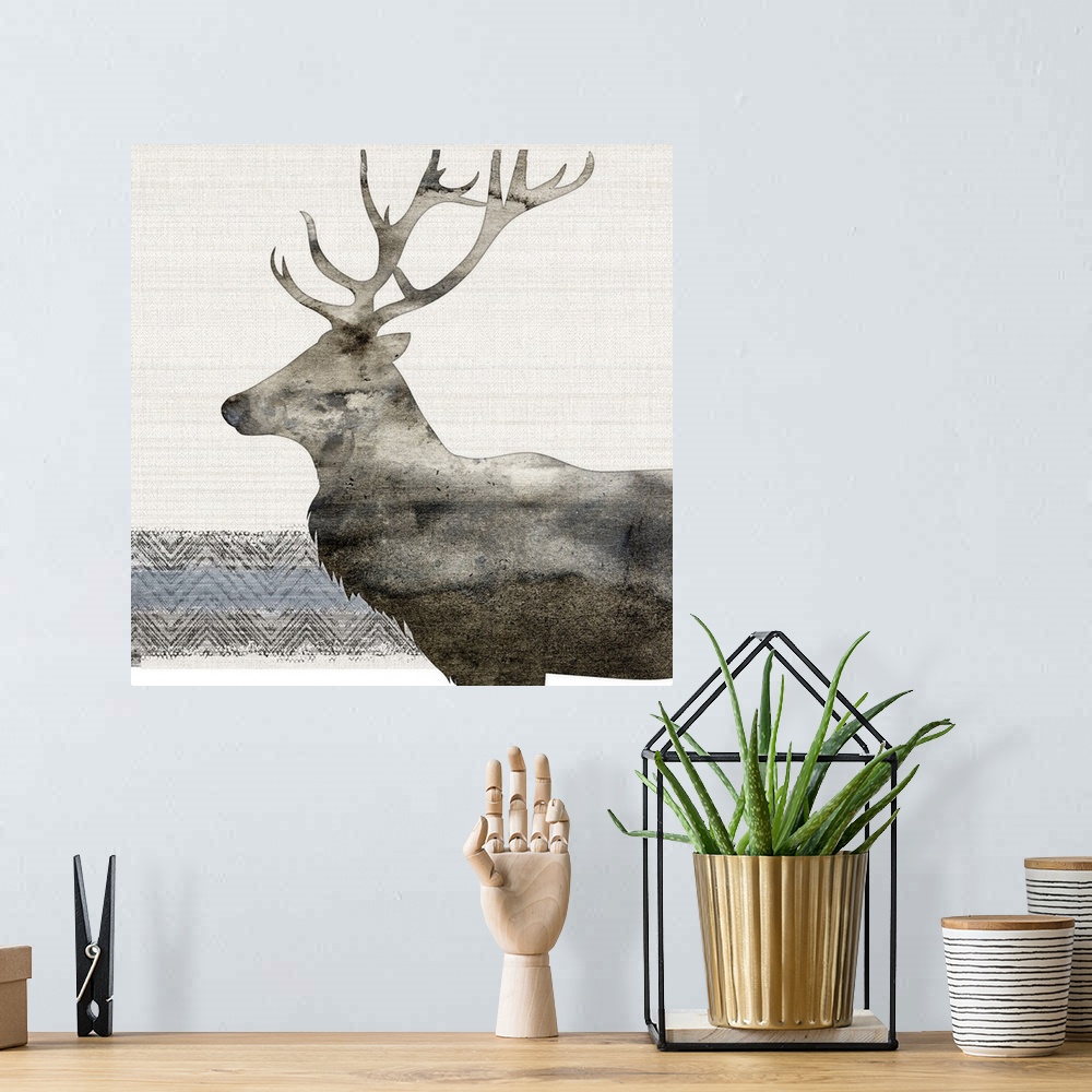 A bohemian room featuring Elk Silhouette