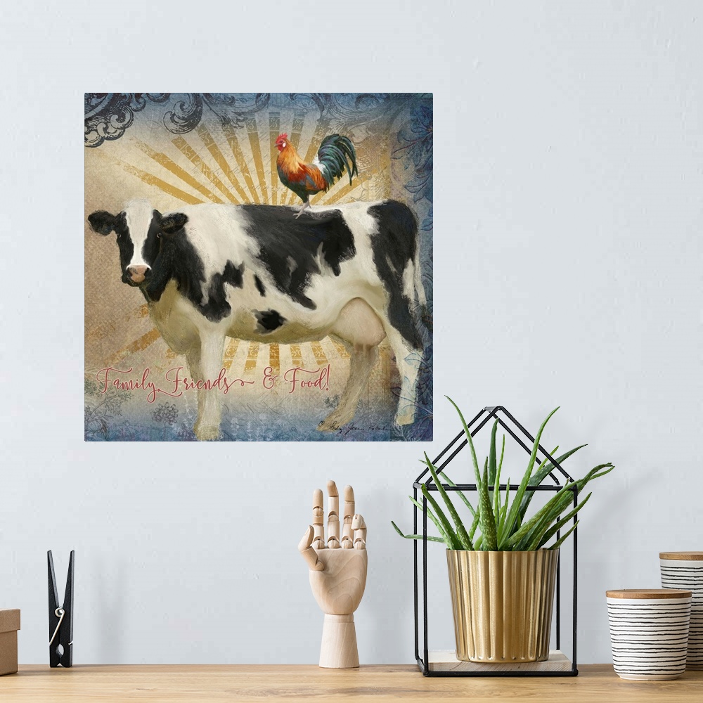 A bohemian room featuring Farm Fresh Cow