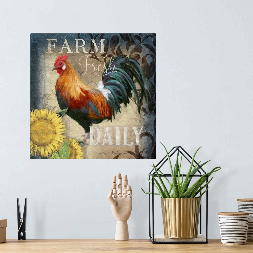 A bohemian room featuring Farm Fresh Rooster