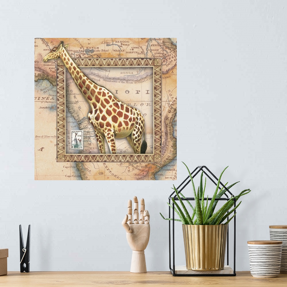A bohemian room featuring Giraffe