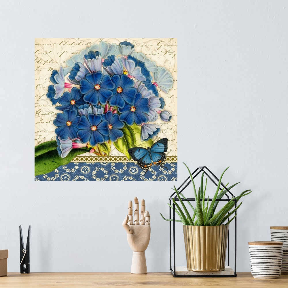 A bohemian room featuring Hydrangea Blue