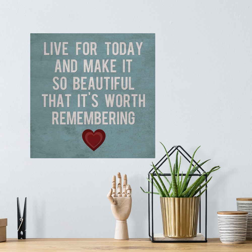 A bohemian room featuring Live for Today with heart