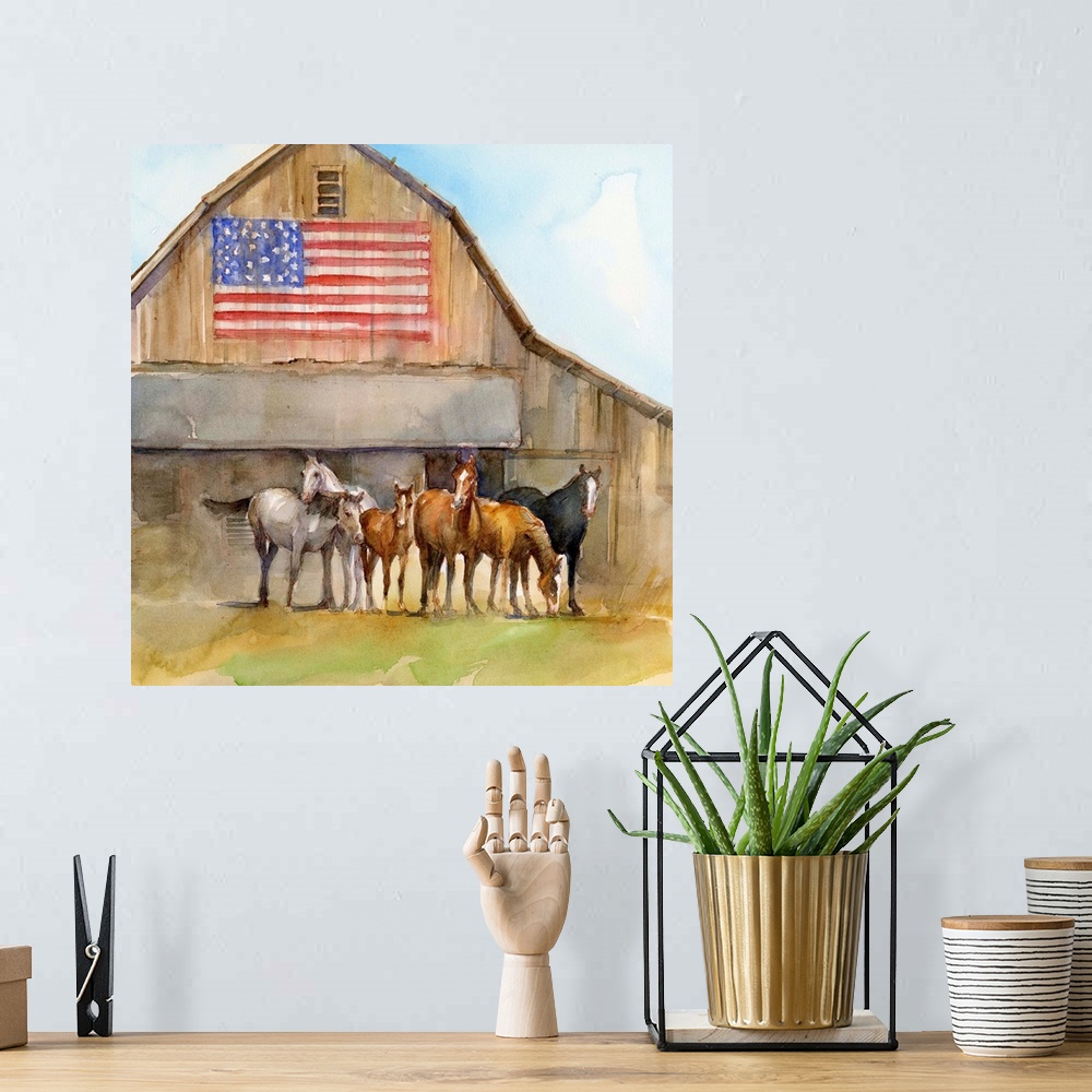 A bohemian room featuring Patriotic Herd