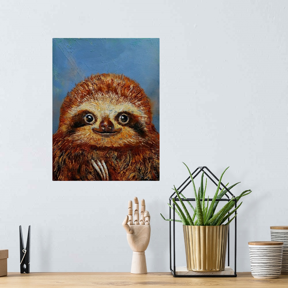 A bohemian room featuring Baby Sloth
