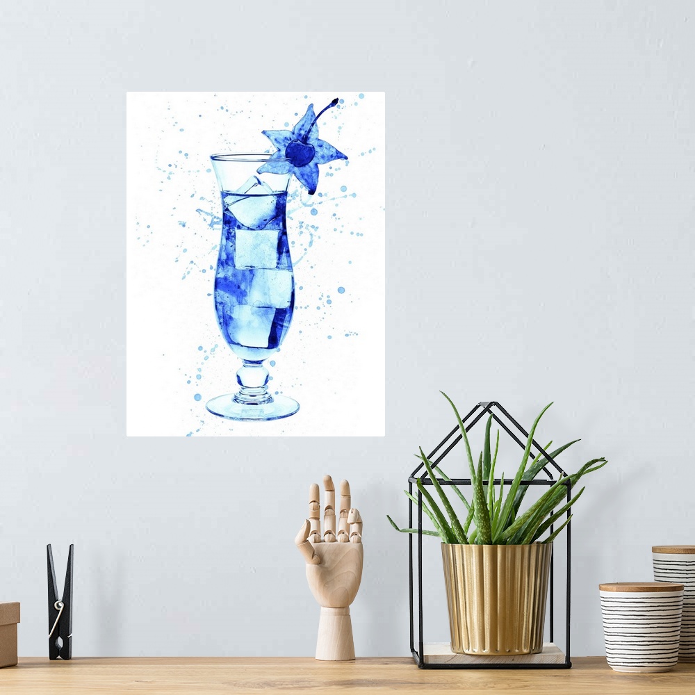A bohemian room featuring Cocktail glass watercolor