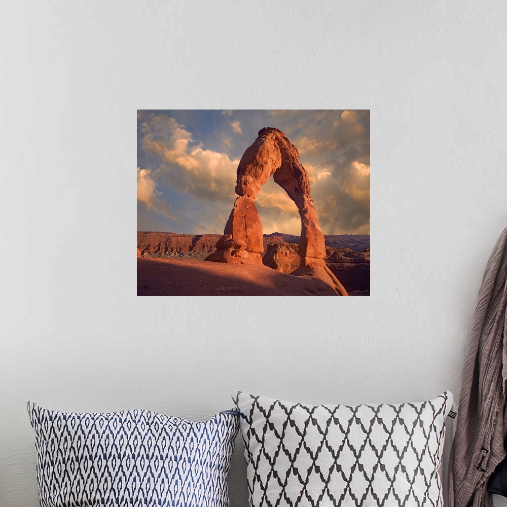 A bohemian room featuring Delicate Arch in Arches National Park, Utah