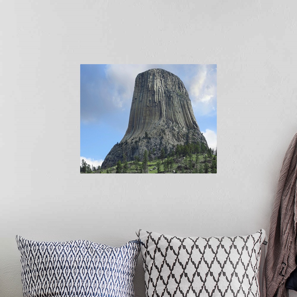A bohemian room featuring Devil's Tower National Monument, sacred site for Native Americans, Wyoming