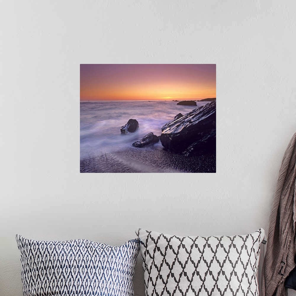 A bohemian room featuring Sunset at San Simeon State Park Big Sur, California