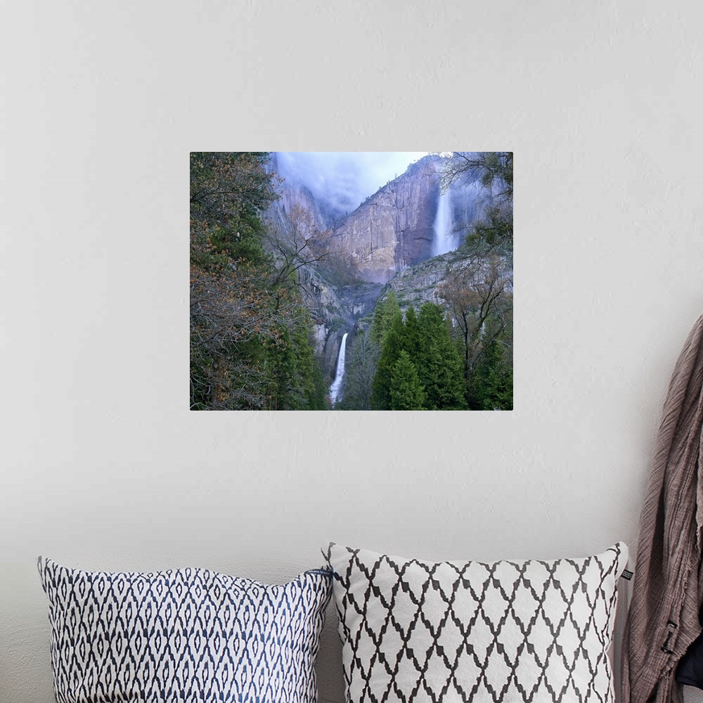 A bohemian room featuring Yosemite Falls in spring, Yosemite National Park, California