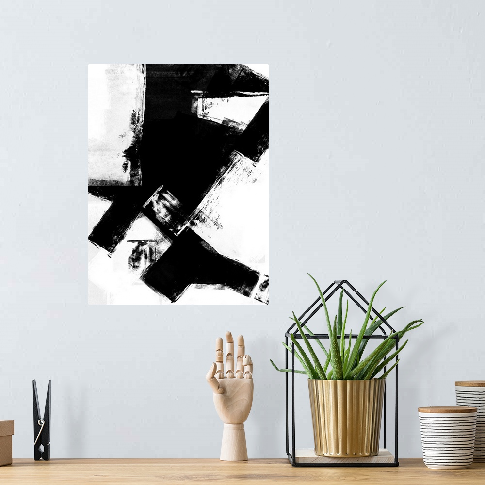 A bohemian room featuring Abstract Black and White No.9