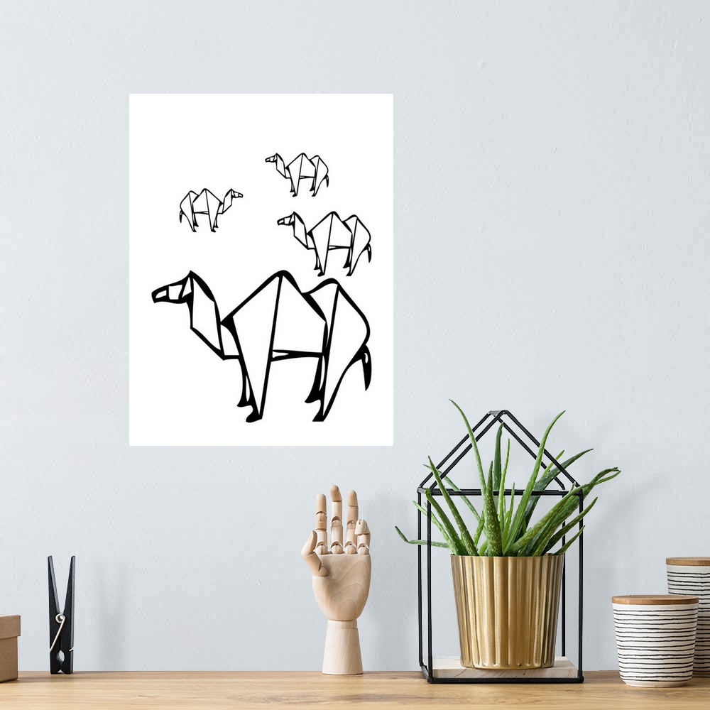 A bohemian room featuring Abstract Minimalist Camels