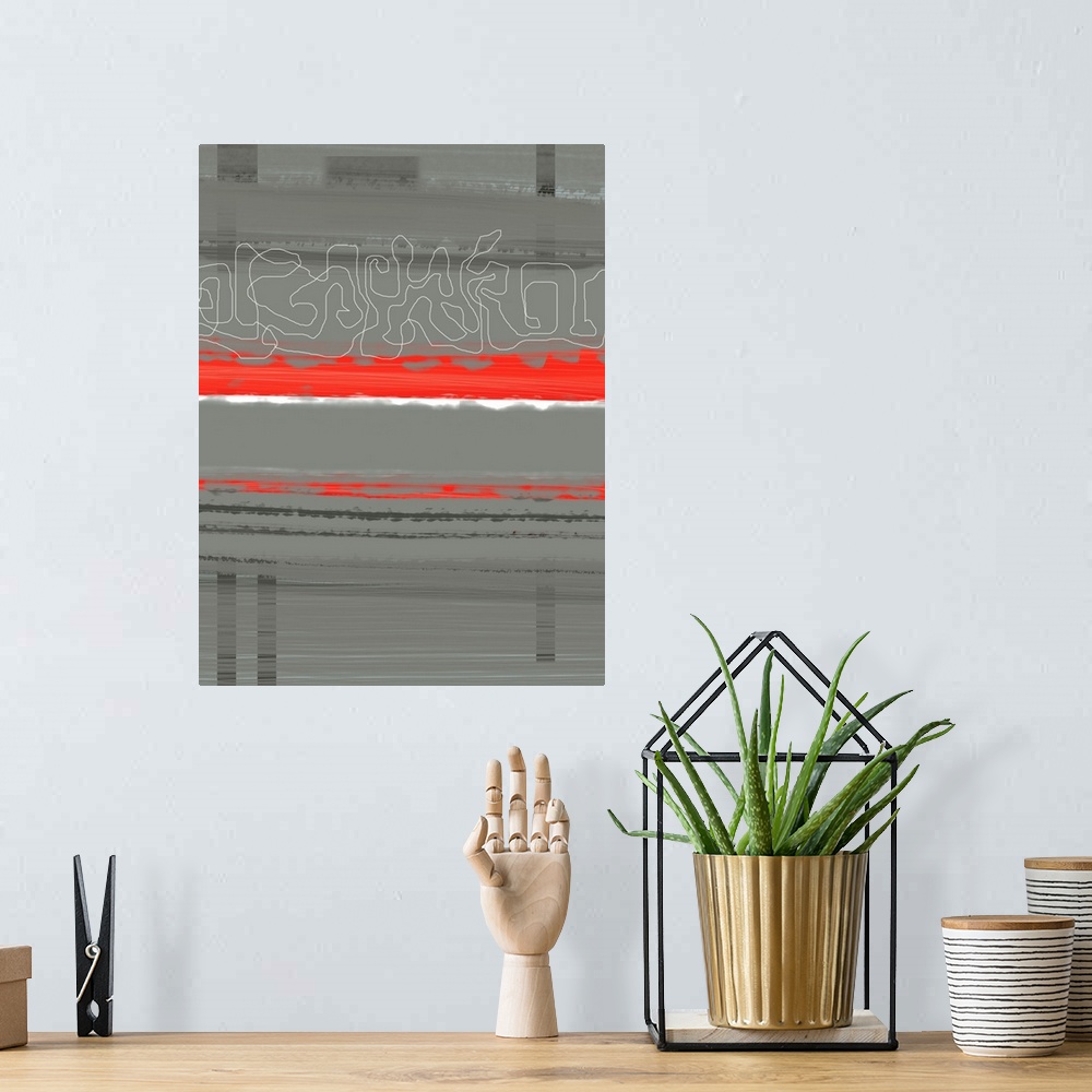 A bohemian room featuring Abstract Red III