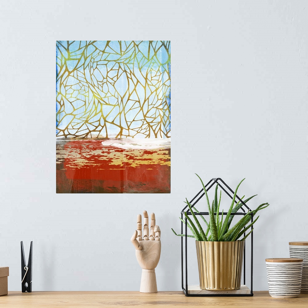 A bohemian room featuring Abstract Trees Study