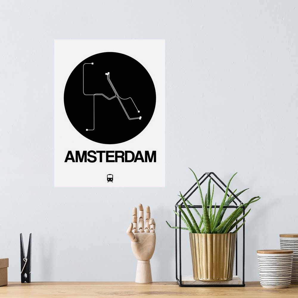 A bohemian room featuring Amsterdam Black Subway Map