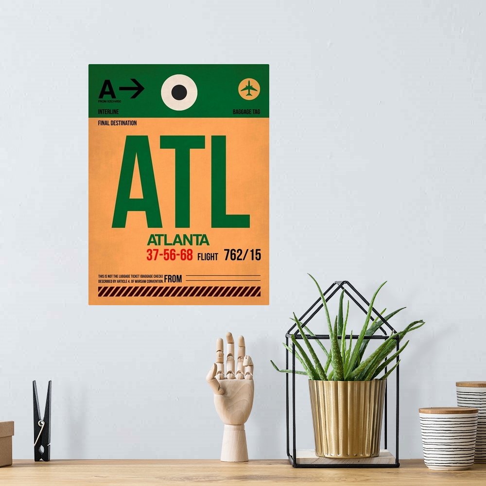 A bohemian room featuring ATL Atlanta Luggage Tag I