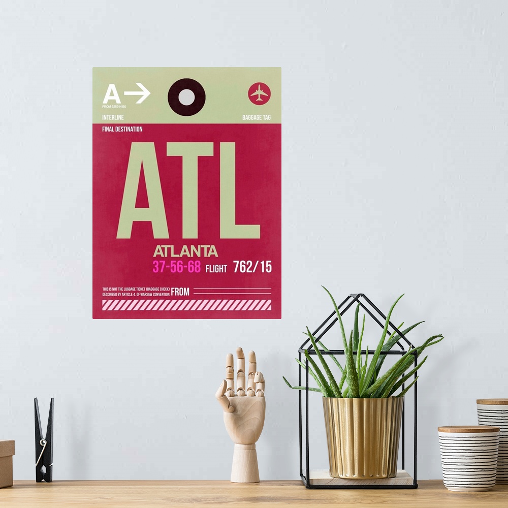 A bohemian room featuring ATL Atlanta Luggage Tag II