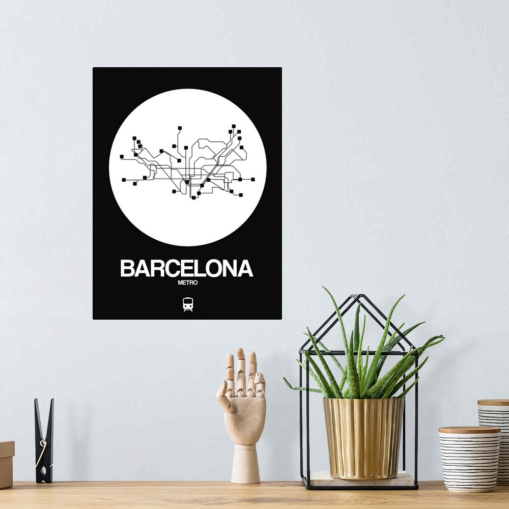 A bohemian room featuring Barcelona White Subway Map