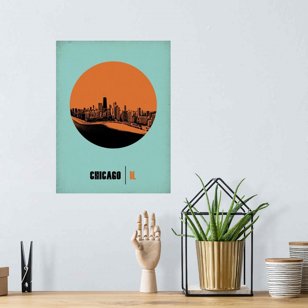 A bohemian room featuring Chicago Circle Poster I