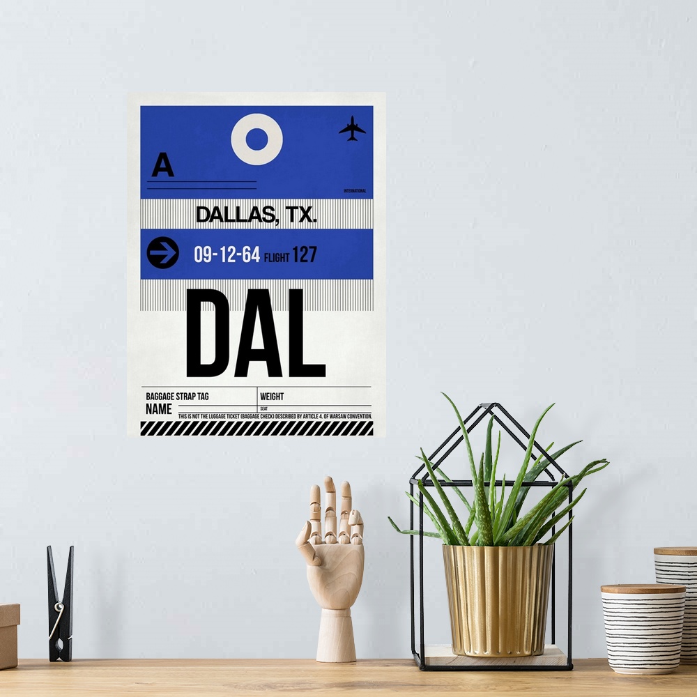 A bohemian room featuring DAL Dallas Luggage Tag I