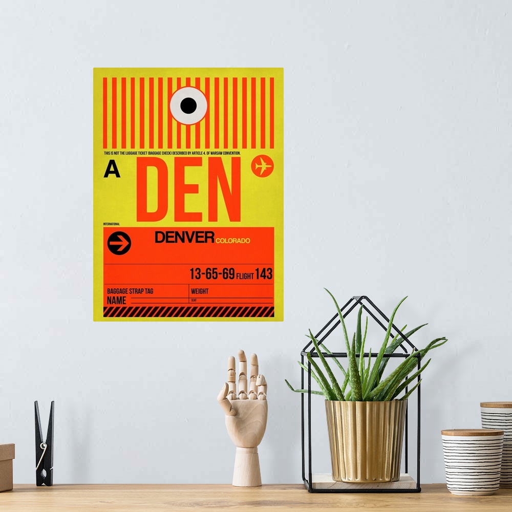 A bohemian room featuring DEN Denver Luggage Tag I